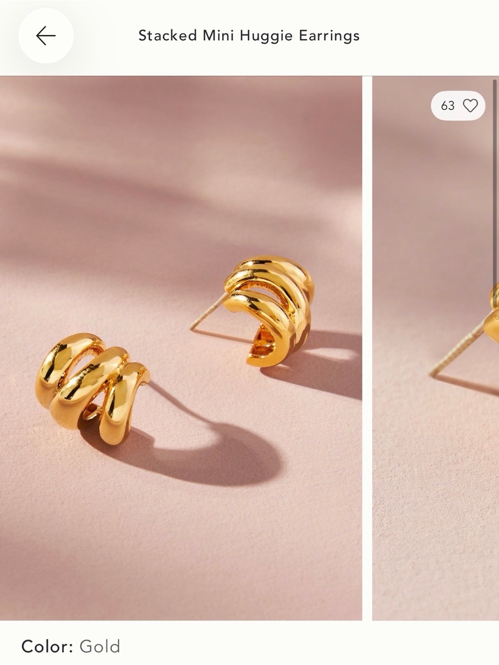 Stacked Mini Huggie Earrings - Gold